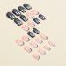 24Pcs Short Press On Nails: Square Shaped Black White V-Shaped French Tip False Nails with Silver Glitters - Glossy Acrylic Nails for Women and Girls - Buy Online on GoSupps.com