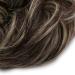 Silk-Co Hair Part with Rubber Band | Wavy Soft Dutt Hair Extensions 35g - Medium Brown & Bleaching Blonde Messy Bun Updos - Buy Online on GoSupps.com