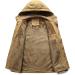 Shop Hanxiulin Men's Fleece Jacket - Cozy Plush Winter Coat with Hood Casual & Slim Fit Available in Khaki XXL - Buy Online on GoSupps.com