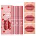 IONSGAKO 3PCS Matte Nude Lipstick Velvet Nude Lip Gloss Non-Drying Non-Fading Non-Stick Cup Matte Lip Stain Long Lasting Waterproof Lipstick for Women Girls Lip Makeup - Set C