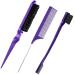Edges Brush 3 pieces Sleek Bun Brush for Sleek Zopf Witbicg Teasing Brush Hairbrush Borstenkamm Baby Hair Brush Toupierbrush Babyhaire Suitable for hairdresser lady baby child (purple)
