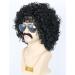 Topcosplay Men's 70s 80s Disco Dude Wig & Moustache Set - Short Curly Afro Shaggy Blonde Mixed Black - Black Wig - Buy Online on GoSupps.com