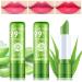 NVLEPTAP 3PCS Aloe Vera Lipstick Lip Stain Lip Gloss  Long Lasting Nutritious Lip Balm  Moisturizer Magic Temperature Color Changing Lipstick  Lip Stain Long Lasting Waterproof Lip Makeup