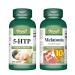 VORST 5HTP 100mg 60 Capsules and Melatonin 10mg 60 Capsules Combo (2 bundle bottles)