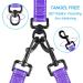 Petbonus Double Dog Leash for 2 Dogs - Adjustable Reflective & Padded Handles for Medium to Large Breeds - Purple - Buy Online on GoSupps.com