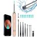 Ear Wax Removal Tool Ear Cleaner with 1080P Ear Camera Smart Visual Earwax Removal Kit with 8 Pcs Ear Set 6 LED Lights 8 Ear Scoop Ear Tips Replacement Ear Camera for iPhone iPad Android Phones (pink)