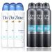 3 Bottles Dove Anti-Perspirant Deodorant Original & 3 Bottles Dove Men + Care Clean Comfort Spray Deodorant 48hr 150ML / 5.07 Oz - International Version 30.42 Ounce (Pack of 6)