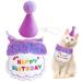Hundeburstag Bandana Cat Birthday Hat Hundegeburt Day hat dog party support dog happy birthday bib pet happy birthday scraft pet (purple)