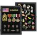 Verani Pin Display Case - 11x14 Pin Collection Display with 98% Uv Protection Acrylic Door for Military Medals, Beach Tags, Jewelry Pins, Pin Gift, Insignia Ribbons, Pin Enthusiast Collectibles, Black 11x14-Black
