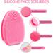 Hieerbus Silicone Facial Cleaner | Manual Peeling Brush & Handheld Face Cleaning Brush for Men & Women | Pore Removal & Massage (Pink & Purple) - Buy Online on GoSupps.com