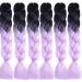 LDMY Jumbo Braiding Hair Extensions - 6PCS Ombre Braids Black to Light Purple 24inch Kanekalon Synthetic Hair for Women - International Shipping Available - Buy Online on GoSupps.com