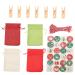 COLLBATH Christmas Drawstring Bag Christmas Advent Calendar Bag 24 Days Countdown Calendar Candy Bags Linen