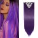 Silk-co 26" 8PCS Hairpiece Clip in Hair Extensions Black-Purple 100% Synthetic Hair Piece Long Straight for Full Head 26 Inch Straight #Black-Purple