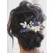 Yean Silver Bridal Hair Comb with Blue Crystal Leaf - Wedding Hair Accessories for Women and Girls - Buy Online on GoSupps.com