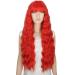 YEESHEDO Women's Long Wave Wig with Bangs - 28 Inches Natural Curly Wavy Synthetic Hair for Party, Cosplay, Halloween - Gold Red - Buy Online on GoSupps.com
