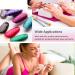 4-Piece Sponge Nail Brush Set with Double Head & 16 Replacement Heads - Nail Design Manicure Tools in Pink, Purple, Champagne, Blue - Buy Online on GoSupps.com