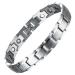 MagEnergy Magnetic Bracelets for Men Titanium Steel Black Bracelet 8.5 inches Adjustable (Silver)