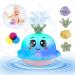 Baby Bath Toys Octopus Light Up Bath Toys for 3 Year Old Girls Boys Automatic Induction Spray Water Toy Bathly Toys with Four Water Spray Patterns Baby Kids Bathtime Gift Easter Gift blue