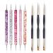 8pcs Nail Art Brush Pens Liner Pens Double Sided Dotting Tools Set for Hand Manicure