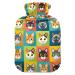 Cute colorful cat heat bottle with reference heat bottles for pain relief hot water bottle hot water bottle warm water bag bed warmer for sports injuries 1 l