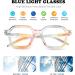 Shop NULOOQ Retro Square Blue Light Glasses - Stylish Anti-Eyestrain Computer Glasses for Men & Women | Hexagon Design Rainbow Frame 50mm - Buy Online on GoSupps.com
