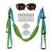 Ehuihuan aerial yoga towel for hanging yoga hammock yoga swing aerial yoga band yoga swing strap aerial yoga hammock silk yoga belt for stretching anti -gravity blue green