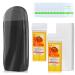 Roll on Wax Kit,Wax Warmer for Hair Removal,Wax Roller Kit for Arms Legs Hands Toes Back Chest Heated Roller Kit, Quickly Hair Removal at Home, Soft Wax for Men and Women (2psc Honey Wax Cartridges) black 2pcshoney