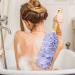 Evridwear Exfoliating Back Scrubber Bath Set - Teak Wood Handle, Replaceable Mesh, Ideal for Skin Disorders - Shower Brush with Pouf - Buy Online on GoSupps.com