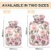 Hot Water Bottle 2L with Rose Pattern Cover - Pink Pain Relief Bag for Hand & Feet Warmer - Ideal Winter Comfort - Buy Online on GoSupps.com