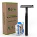 iQVita Safety Razor - Metal - Black - incl. 10 blades - Safety Razor + eBook