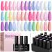 Beetles Gel Polish 23 Pcs Pastel Pink Blue Purple Chameleon Glitter 20 Colors Manicure Starter Kit with 3Pcs Base Matte & Glossy Top Coat and Double-ended Brush Soak off Uv Lamp DIY Nail Art Gift Dreamland Unicorn