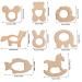 Tyfyh 8-Piece Wooden Baby Bite Ring Set | Safe Wooden Animal Teething Toys | DIY Craft Wooden Rings for Babies & Childcare - Buy Online on GoSupps.com
