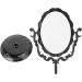 Leorx Vintage Desktop Makeup Mirror - Acrylic Rose Pattern Vanity Mirror (Black) - 22x16x9.5cm - Ideal for Bedroom & Bathroom - Buy Online on GoSupps.com