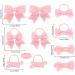 Bekecidi 10 Pieces Bow Hair Accessories Set Bow Hairpin Bow Hair Clips Bows Rubber Band for Girls Kids (Pink) - Buy Online on GoSupps.com