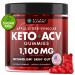 Keto ACV Gummies 1100mg Apple Cider Vinegar Gummies with Prebiotic Superfruits Green Coffee Bean Extract B Vitamins Sugar Free Vegan Non-GMO Cherry Flavor 60 Gummies 60 Count (Pack of 1)