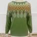 Tainrunse Sweater for Women Loose Fit Vintage Round Neck Long Sleeves Color-block Fashionable Pullover Autumn Green XX-Large - Buy Online on GoSupps.com