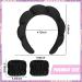 Puffy Spa Headband Set for Women - Black Terry Towel Cloth Fabric Headbands for Skincare, Shower, and Makeup Removal - Buy Online on GoSupps.com