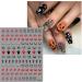Halloween Nail Stickers 12 Sheets Self-Adhesive Nail Decal Pumpkin Ghosts Star Nail Art Decoration Design Supplies - Buy Online on GoSupps.com