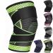 Adjustable Knee Support Brace 1 pack Compression Knee Sleeves for Men Women Use for Meniscus Tear Arthritis Tendinitis Ligament Injury Weight Lifting Anti Slip Knee Brace (Green X-Large) Green X-Large