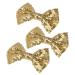 Beaupretty 3 pieces glitter hair loops sequin hair clips Bowknot bling hair loops for baby girls toddlers children children adolescents (golden)