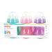Nuby 3 Pack Non-Drip 8oz Wide Neck Bottles, Soft Silicone Nipples, BPA Free - Aqua/Pink/Purple - 0+ Months - Buy Online on GoSupps.com