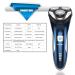 SweetLF 3D Rechargeable Electric Shaver for Men - Wet & Dry Rotary Shaver with Pop-up Trimmer - Blue | Waterproof IPX7 - Buy Online on GoSupps.com