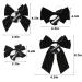 Black Velvet Hair Bow Clips - Set of 4 Large Bow Hair Accessories for Women - Buy Online on GoSupps.com