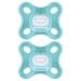 MAM Comfort S192 Schnuller light made of one piece made of soft silicone for 0-2 months and premature babies green 2 pieces with self-sterilizing box neutral 0-3 months