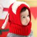 Baby Balaclava Kids Winter Hat Scarf with Double Pom Pom Design - E-Red - Buy Online on GoSupps.com