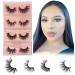 DOORES Fake Eyelashes 3D Mink Lashes, 16-20mm 4 Styles Daily Crossed Cluster Siberian False Eyelashes Hand Made Strips Real Eyelashes Reusable Make Up Lashes mixed-mink eyelashes 4 styles/16mm-20mm