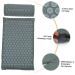 Plafope Acupuncture Massage Pillow & Yoga Mat Set - Acupressure Accessories for Enhanced Relaxation - 38x15x10cm Gray - Buy Online on GoSupps.com