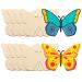 Large Size 7 Wooden Spring Ornaments to Paint  Butterfly Wooden DIY Blank Unfinished Round Wood Discs Ornament for Crafts Hanging Decorations(10PCS)