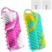 YEALIFE Silicone Body Scrubber 2 in 1 Body & Hair Brush for Shower - Purple & Green - Buy Online on GoSupps.com