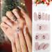 Flofia 72x Christmas Artificial Nails - Long Ballerina Fingernails in Pink Blue & Black | Perfect Nail Design for Women & Girls - Buy Online on GoSupps.com